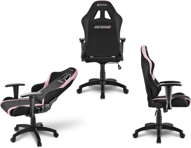 Игровое кресло Sharkoon Skiller SGS2 Jr. черный-розовый - фото 3 - id-p97106687