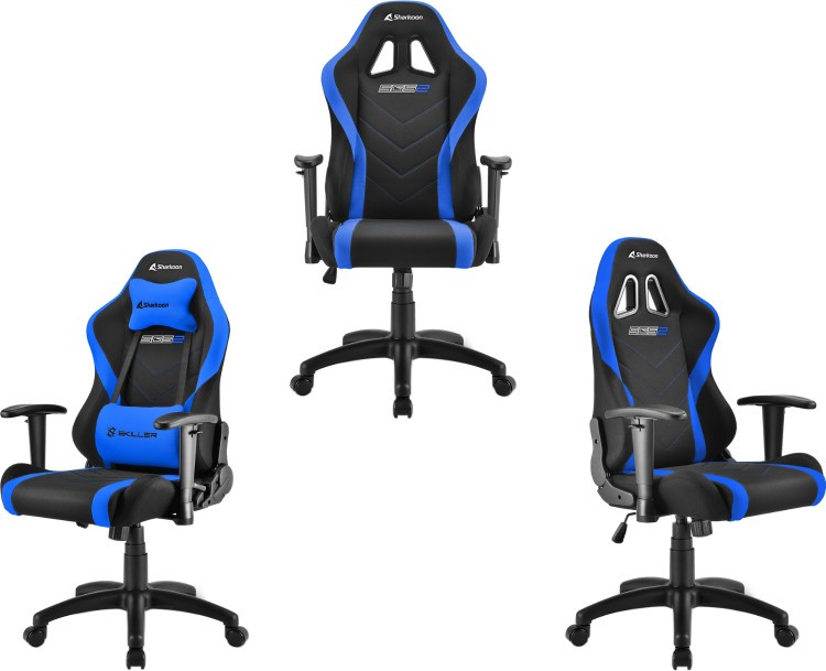 Игровое кресло Sharkoon Skiller SGS2 Jr. черный-синий - фото 2 - id-p97106879
