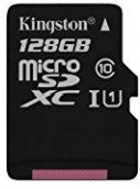 Карта памяти Kingston microSDXC Class 10 UHS-I U1 128Gb