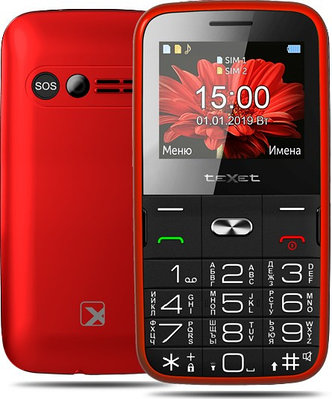 Мобильный телефон teXet TM-B227 красный
