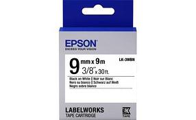 Лента Epson C53S653003 LK3WBN Стандартная лента 9мм, Бел./Черн., 9м