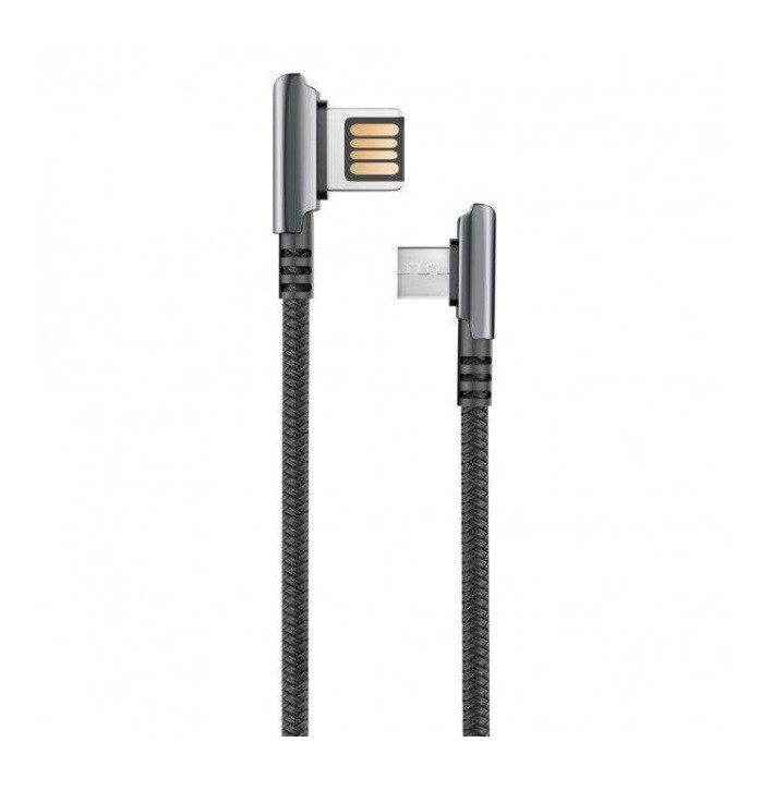 Кабель Olmio Handy угловой microUSB черный