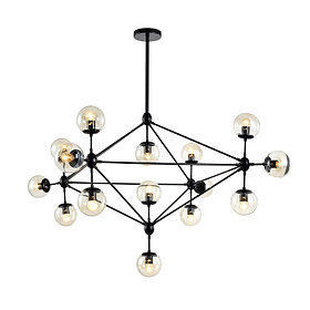 Люстра Tekavize by Teksan 8911-15 15*E27 AMBER GLASS+BLACK METAL