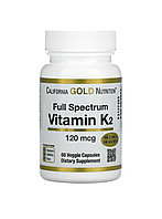 California GOLD Nutrition Full Spectrum Vitamin K2, 120 мкг, 60 растительных капсул