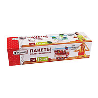 Пакеты с safe-защелкой 1л М 15 шт. в наборе Komfi/25