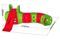 Игрушка детская "Горка с тоннелем" DOLONI-TOYS (270*98) красно-зеленая