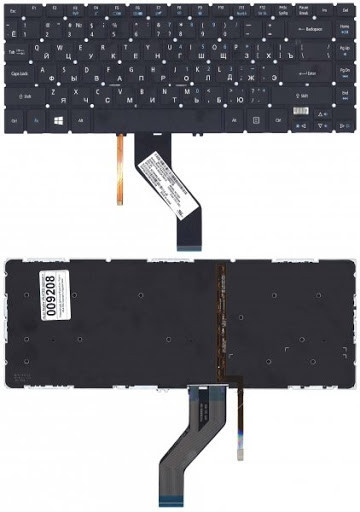 Клавиатура для ноутбука Acer Aspire V5-471/ V5-431/ M5-481, RU, подсветка, черная