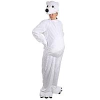 Карнавальный костюм 'Белый медведь', комбинезон, шапка, р-р 50-52, рост 180 см