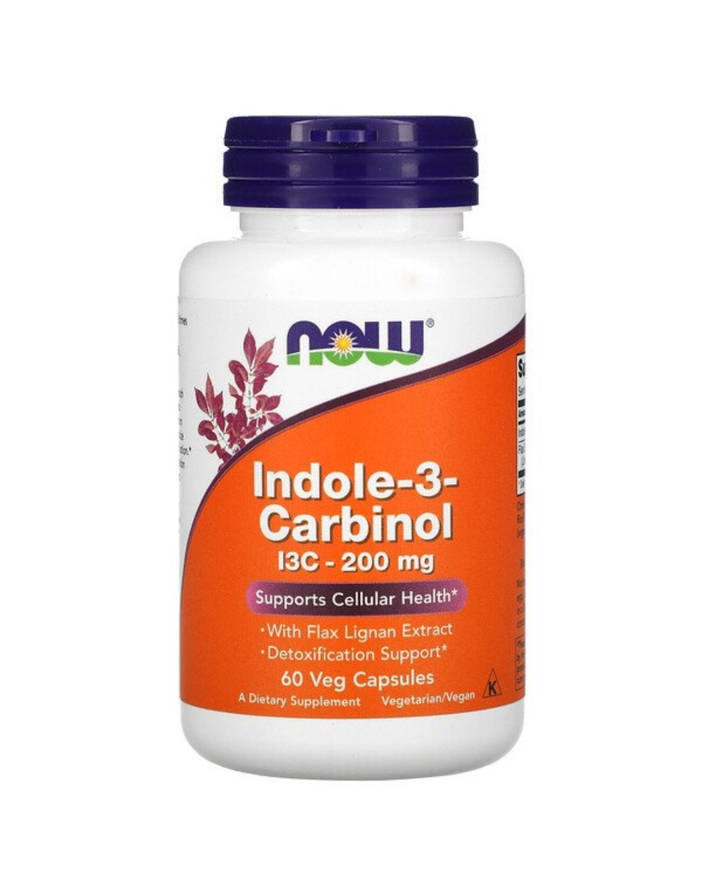 NOW FOODS индол 3-карбинол, 200 мг, 60 растительных капсул - фото 1 - id-p97198123