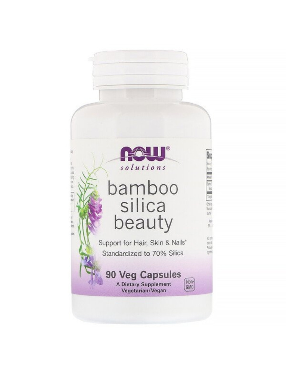 NOW FOODS Solutions, кремний из бамбука для красоты волос, кожи и ногтей, 90 растительных капсул - фото 1 - id-p97198709
