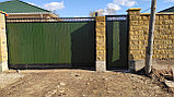 Откатные уличные ворота стандартных размеров в алюминиевой раме с заполнением сэндвич-панелями SLG-S, фото 10