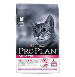 Сухой корм для кошек с чувствительным пищеварением и привередливых к еде Pro Plan "Delicate", с индейкой, 400