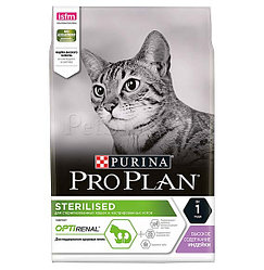 Сухой корм Purina Pro Plan "Sterilised" для взрослых стерилизованных кошек и кастрированных котов, с индейкой,