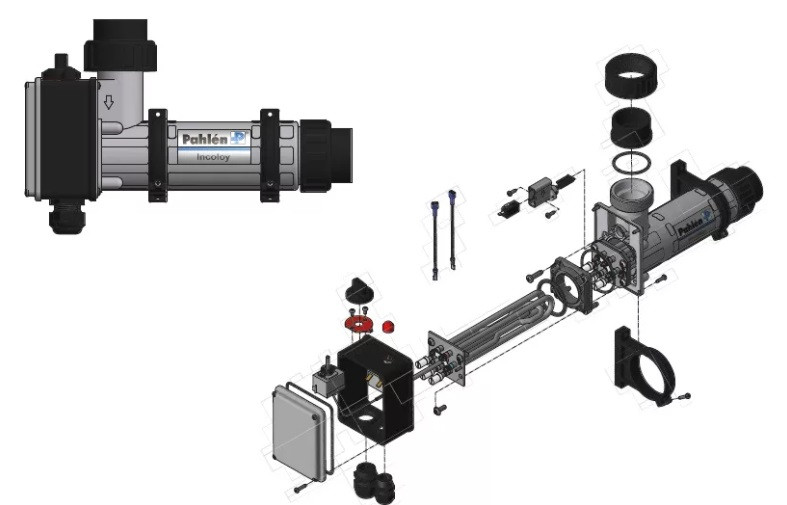 Электронагреватель Pahlen Aqua Compact 18 для бассейна (18 кВт, датчик потока, защита от перегрева) - фото 9 - id-p97215080