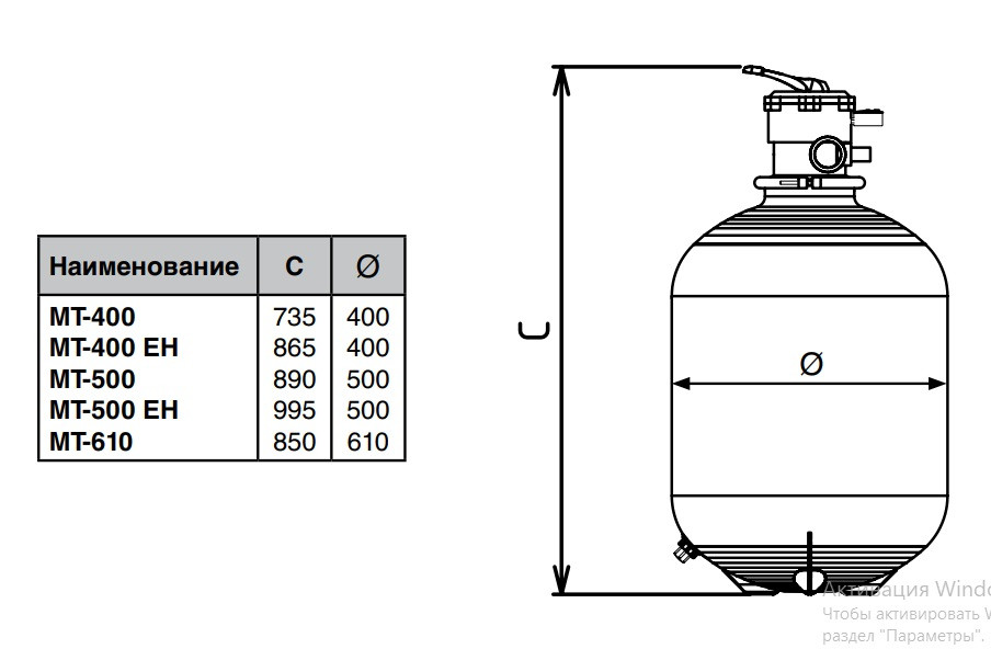 Песочный фильтр Procopi Magic MT-40 для бассейна (Производительность 6,0 м3/ч) - фото 3 - id-p97217473