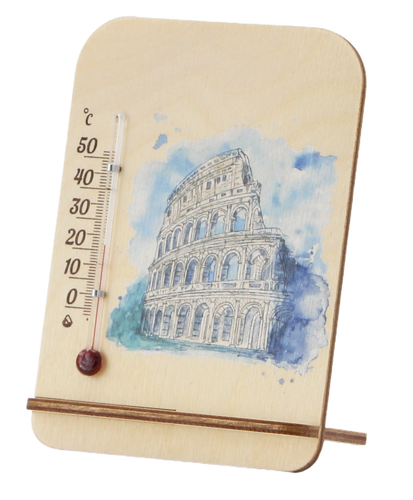 Термометр сувенирный деревянный Д-8 "Колизей" 125 мм - фото 2 - id-p97217532