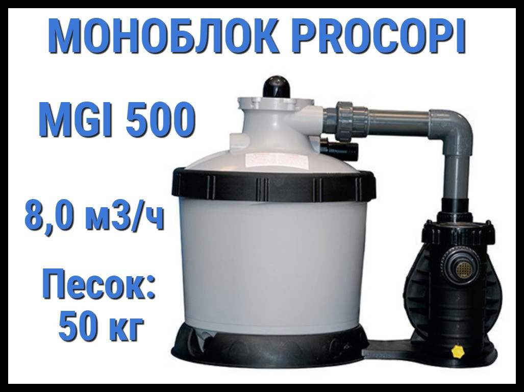 Фильтровальная установка Procopi MGI 500 для бассейна (Производительность 8,0 м3/ч, моноблок)