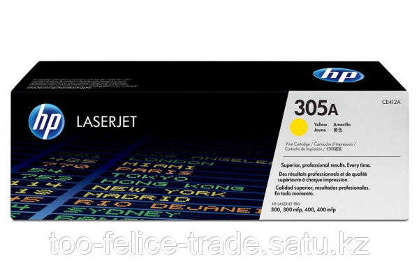 HP CE412A 305A Yellow Toner Cartridge for LaserJet Pro 300 Color М351/MFP M375/400 Color M451/MFP M475, up to