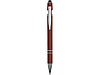 Ручка металлическая soft-touch шариковая со стилусом Sway, темно-красный/серебристый, фото 2