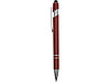 Ручка металлическая soft-touch шариковая со стилусом Sway, темно-красный/серебристый, фото 3