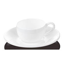 Кофейная пара Wilmax фарфоровая белая: чашка 100мл с блюдцем WL-993002