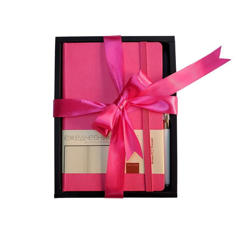 Подарочный набор ежед. недат. MONACO розовый. с ручкой 3-518/12-2