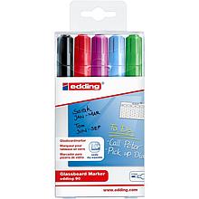 Набор маркеров для стекл досок 90, 5 цветов, 2-3 мм, кругл нак. Пласт упак