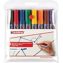 Набор маркеров для досок EDDING 360, 1,5-3 мм, 8 цветов в ПВХ конверте