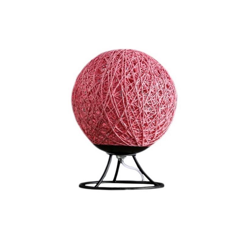 Ночник светодиодный из ротанга, 15x15x18см, розовый 12-84