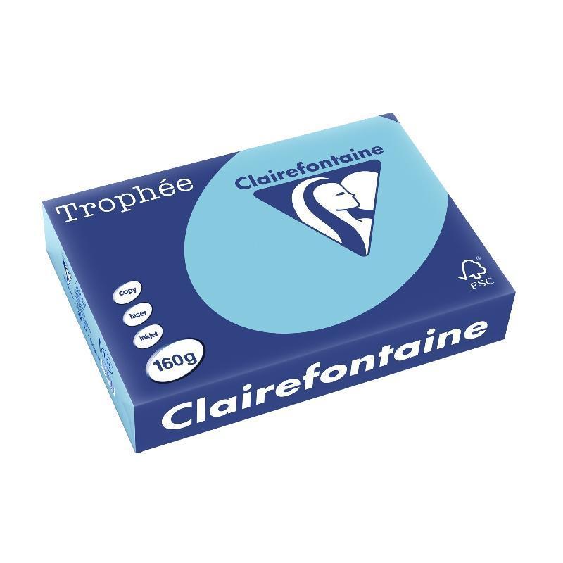 Бумага цветная TROPHEE (А4,160г,голубой,пастель,250л) 1105C