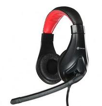 Наушники с микрофоном Оклик HS-L100 черный/красный 2м накладные оголовье (NO530)