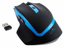 Мышь Оклик 630LW черный/голубой оптическая (1600dpi) беспроводная USB для ноутбука (6but)