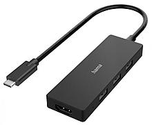 Разветвитель USB-C Hama H-200113 3порт. черный (00200113)