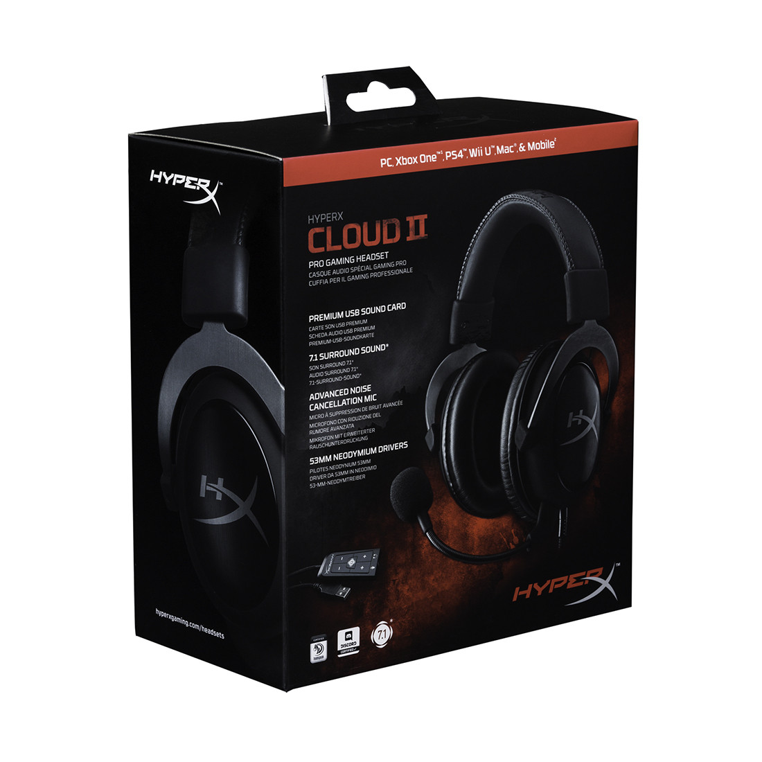 Гарнитура HyperX Cloud II - Pro Gaming Headset (Gun Metal) KHX-HSCP-GM
