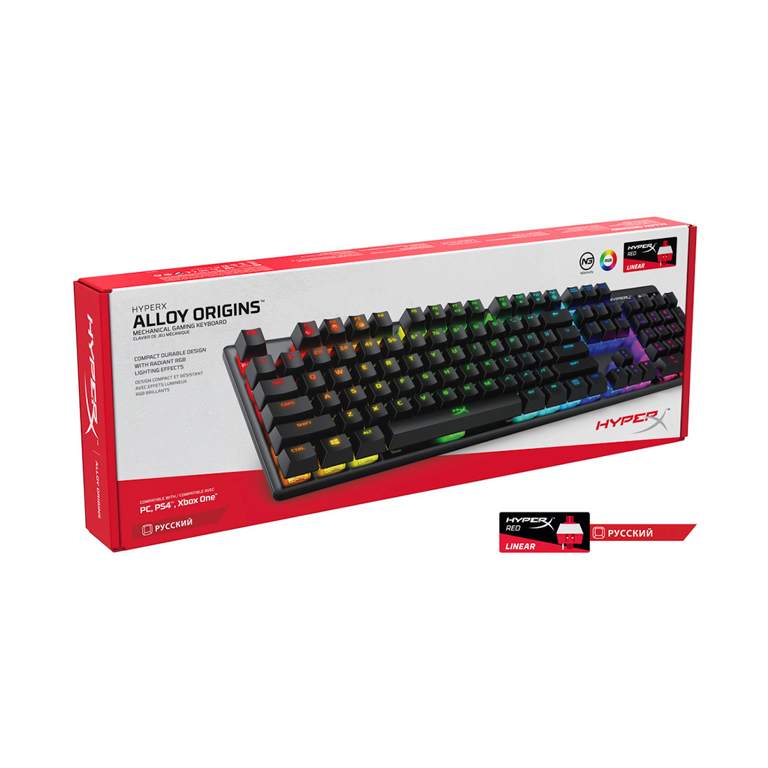 Клавиатура HyperX Alloy Origins Mechanical Gaming Keyboard Russian layout HX-KB6RDX-RU