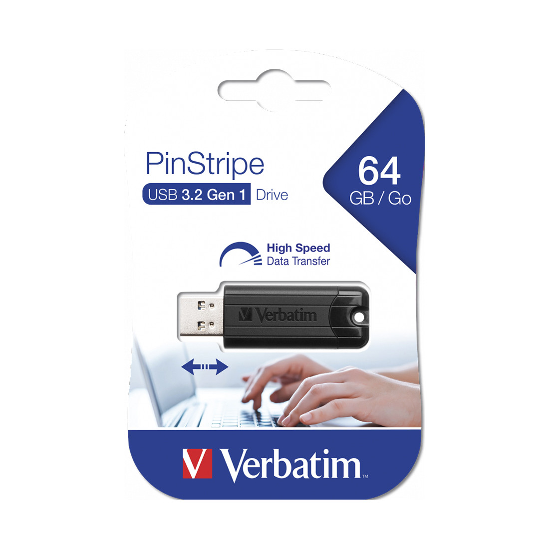 USB-накопитель Verbatim 49318 64GB USB 3.2 Чёрный