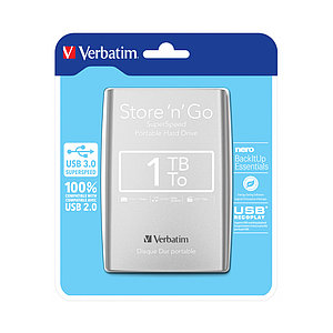 Внешний жёсткий диск Verbatim 1TB 2.5" Store 'n' Go Серебристый