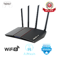 Двухдиапазонный маршрутизатор ASUS RT-AX55, Wi-Fi 802.11ax (AX1800), MU-MIMO, OFDMA, AiProtection Classic,