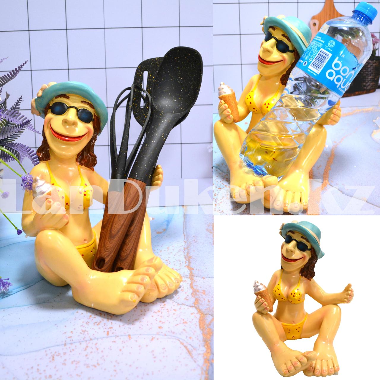 Подставка кухонная керамическая Девушка на пляже держатель для бутылок - фото 1 - id-p97301456