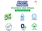 Влажные салфетки Happy Moon Premium Wet Wipes 72 шт, фото 2