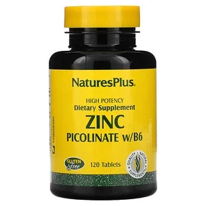 Nature's Plus, Цинк пиколинат, 30 мг, с витамином В6, 120 таблеток - фото 1 - id-p97310613