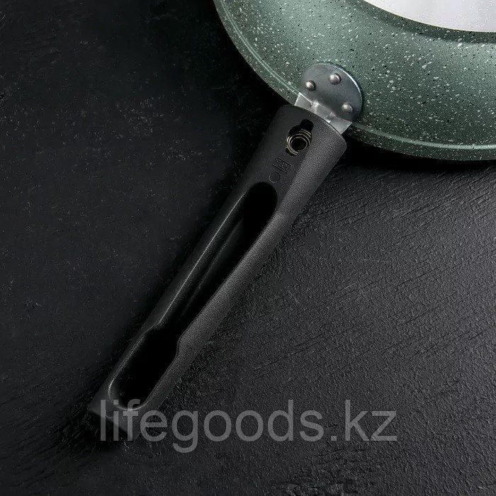 Сковорода 260/60 мм с антипригарным покрытием (фисташковый мрамор) со съемной ручкой смф263а - фото 2 - id-p71152935