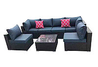 Комплект мебели журнальный "Дублин" (серый/черный) Черный