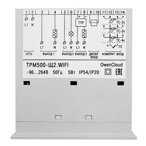 Терморегулятор с функцией удаленного управления со смартфона ОВЕН ТРМ500-Щ2.WIFI, фото 2