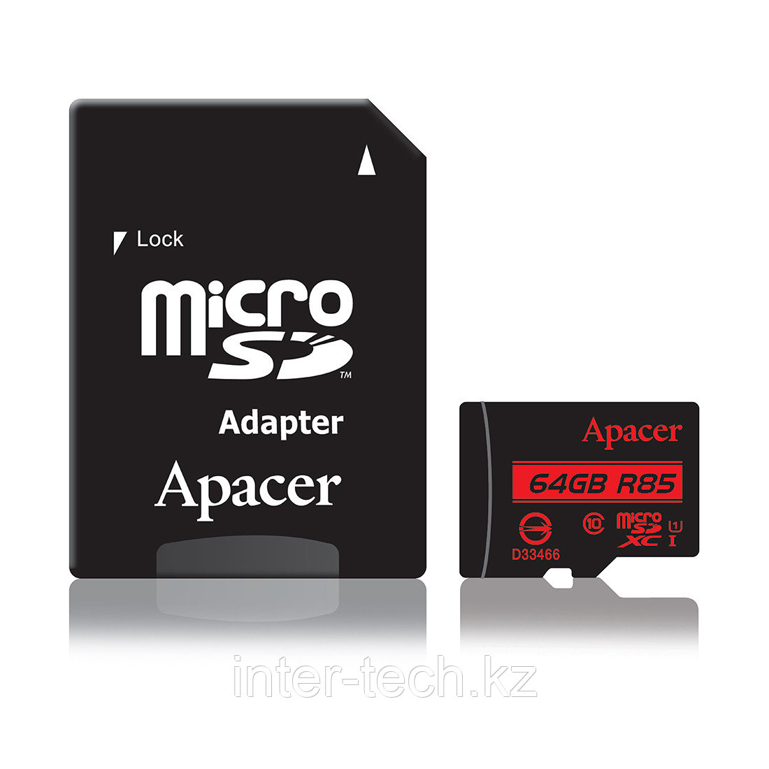 Карта памяти Apacer AP64GMCSX10U5-R 64GB + адаптер - фото 1 - id-p97328386