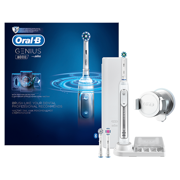 Электрическая зубная щётка BRAUN Oral-B Genius 8000/D701, белая - фото 2 - id-p97331490