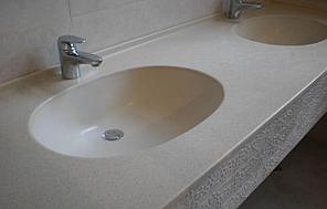 Раковина в ванную встраиваемая D40×11 см бежевая