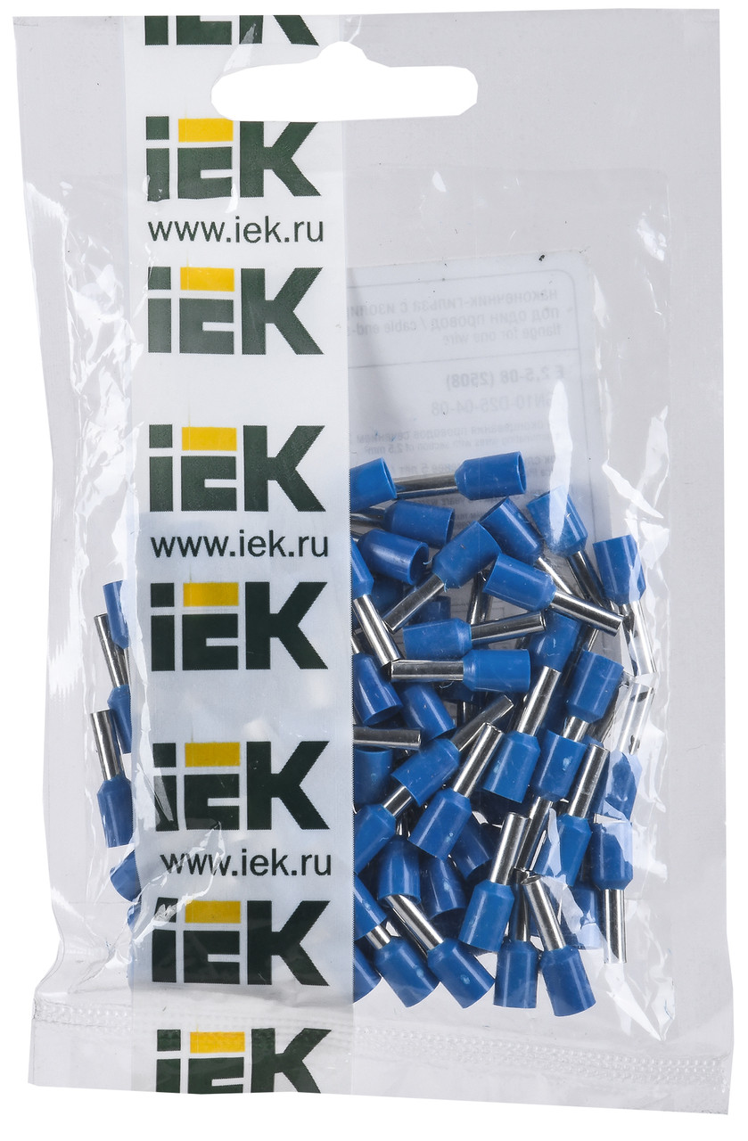 Наконечник НШВИ 2.5-8 синий (100шт/упаковка) IEK - фото 1 - id-p97332603
