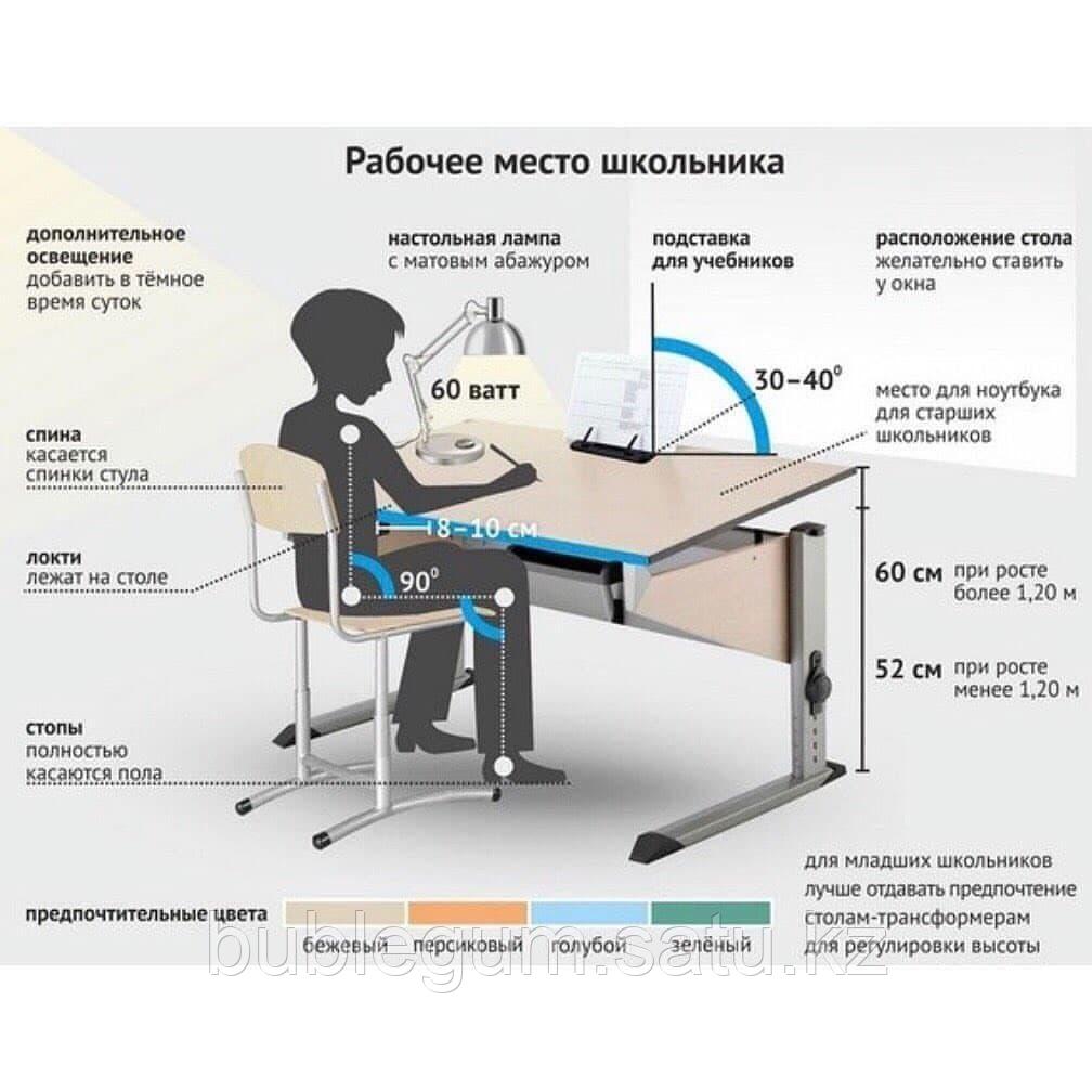 Комплект polini kids растущая парта трансформер m1 75х55 см и стул регулируемый l белый макиато