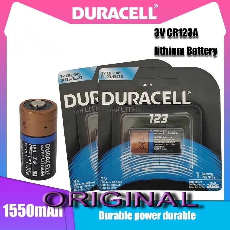 Батарея DURACELL Ultra Lithium CR123, CR17345, 16340 1550mAh (Не заряжаемая литиевая батарейка / до 2026 года)